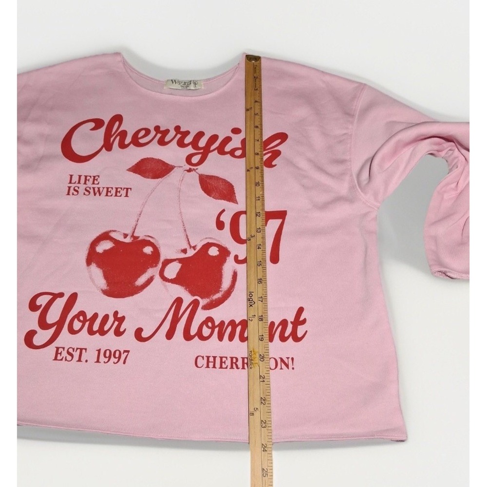 Wound Up Pink Cherryish Your Moment Graphic Sweatshirt Womens Large LS42507FP‎ - Picture 7 of 12